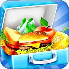 Скачать взломанную Lunch Box cooking Games 2023 (ШКОЛЬНЫЙ ОБЕД ПРИГОТОВЛЕНИЕ ПИЩИ Создание поваров)  [МОД Mega Pack] - полная версия apk на Андроид