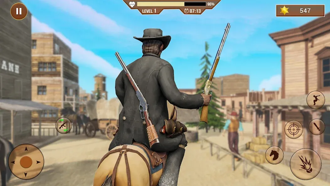 West Cowboy Shooting Games 3D  [МОД Много денег] Screenshot 1