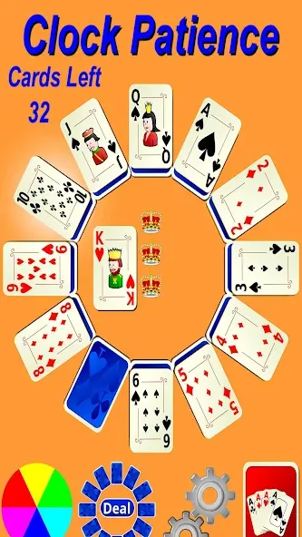 Clock Patience Solitaire (Клок Пэйшенс Солитер)  [МОД Много монет] Screenshot 2