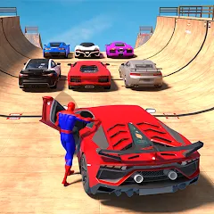 Взлом Superhero Car: Mega Ramp Games (Рамп Кар Гейм)  [МОД Много денег] - стабильная версия apk на Андроид