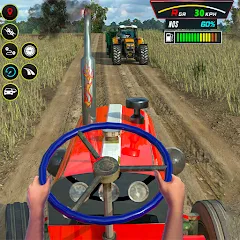 Скачать взломанную Farming Tractor Game Simulator (Фарминг Трактор Игра Симулятор)  [МОД Все открыто] - стабильная версия apk на Андроид