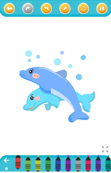 dolphin coloring game (дельфин раскраска игра)  [МОД Menu] Screenshot 1