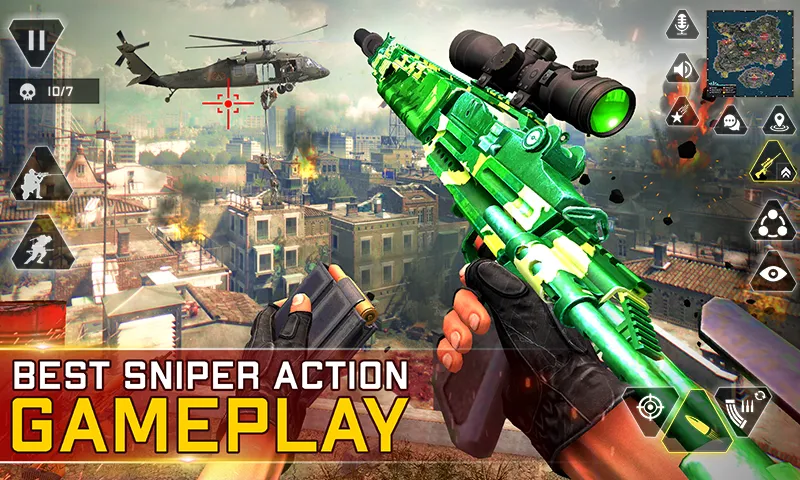 Sniper Gun Shooting game (ИГИ Снайпер Оружие Стрелялки Игры)  [МОД Много денег] Screenshot 1