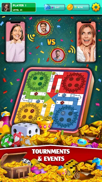 Multiplayer Dice Ludo Games (Мультиплеер Дайс Лудо Игры)  [МОД Много монет] Screenshot 3