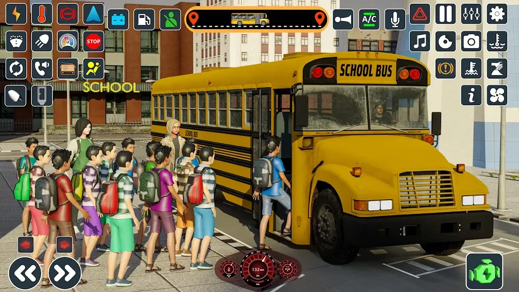 School Bus 3d : City Bus Games (Школьный автобус симулятор игры на автобусе)  [МОД Много монет] Screenshot 3