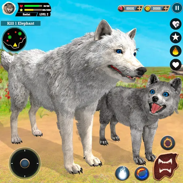 Wild Wolf Simulator Games  [МОД Много монет] Screenshot 1