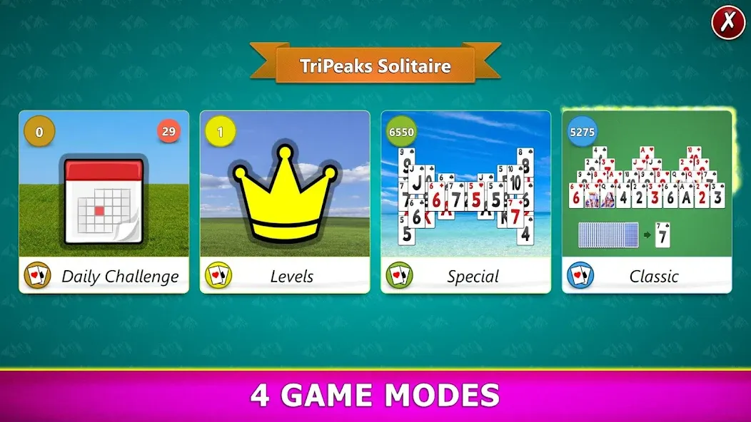 TriPeaks Solitaire Mobile  [МОД Menu] Screenshot 2