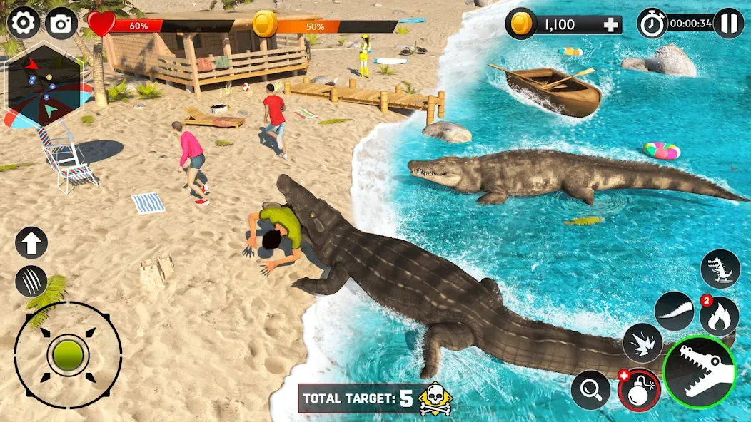 Hungry Animal Crocodile Games  [МОД Unlocked] Screenshot 5