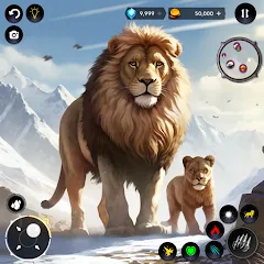 Скачать взломанную Lion Simulator Wild Lion Games  [МОД Mega Pack] - стабильная версия apk на Андроид