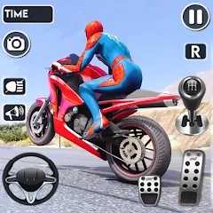 Скачать взломанную Spider Bike Stunt 3D Mega Ramp  [МОД Mega Pack] - стабильная версия apk на Андроид