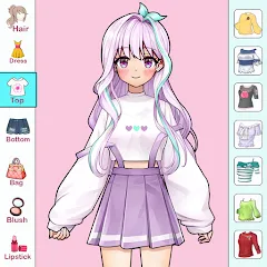 Скачать взлом Anime Dress Up and Makeup Game  [МОД Unlimited Money] - полная версия apk на Андроид