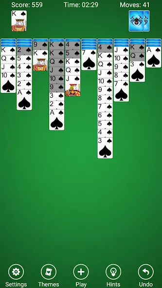 Spider Solitaire  [МОД Много монет] Screenshot 1