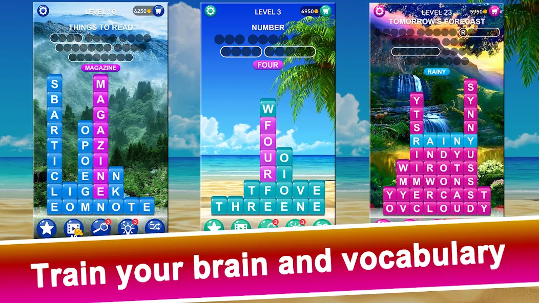 Word Tiles :Hidden Word Search  [МОД Много монет] Screenshot 4