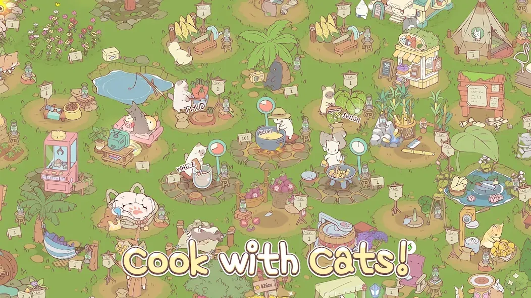 Cats & Soup - Cute Cat Game  [МОД Бесконечные монеты] Screenshot 2