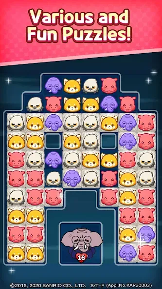 Aggretsuko : Match 3 Puzzle (Аггретсуко)  [МОД Unlimited Money] Screenshot 4