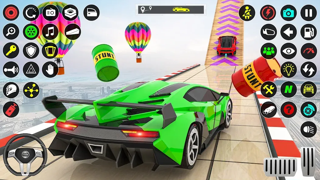 GT Car Stunt Race: Mega Ramps (Джи Ти Кар Стант Рейс)  [МОД Много денег] Screenshot 1