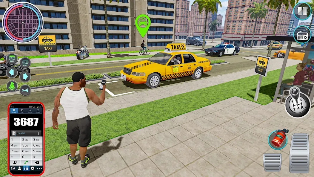 City Taxi Driving: Taxi Games  [МОД Много денег] Screenshot 1