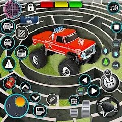 Скачать взломанную Monster Truck Maze Puzzle Game  [МОД Unlimited Money] - стабильная версия apk на Андроид