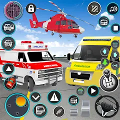 Взломанная Heli Ambulance Simulator Game  [МОД Unlimited Money] - полная версия apk на Андроид