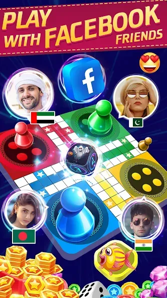 Online Ludo Game Multiplayer (Лудо Мастер Лудо Дайс Кинг)  [МОД Бесконечные деньги] Screenshot 1