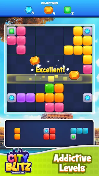 City Blitz-Block Puzzle Blast (Блок Головоломка Кинг)  [МОД Бесконечные деньги] Screenshot 1