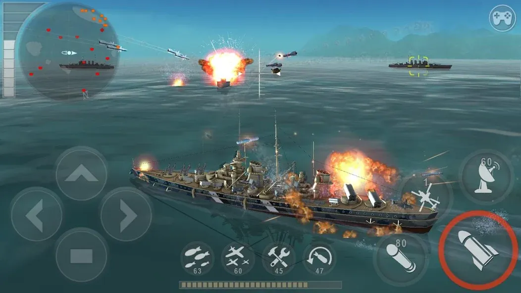 WARSHIP BATTLE:3D World War II  [МОД Unlocked] Screenshot 1