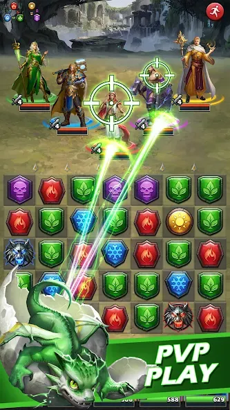 MythWars & Puzzles: RPG Match3  [МОД Бесконечные монеты] Screenshot 3