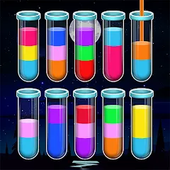 Скачать взломанную Water Sort Color Sorting games (Вотер Сорт Колор Сортинг гейм)  [МОД Много монет] - последняя версия apk на Андроид