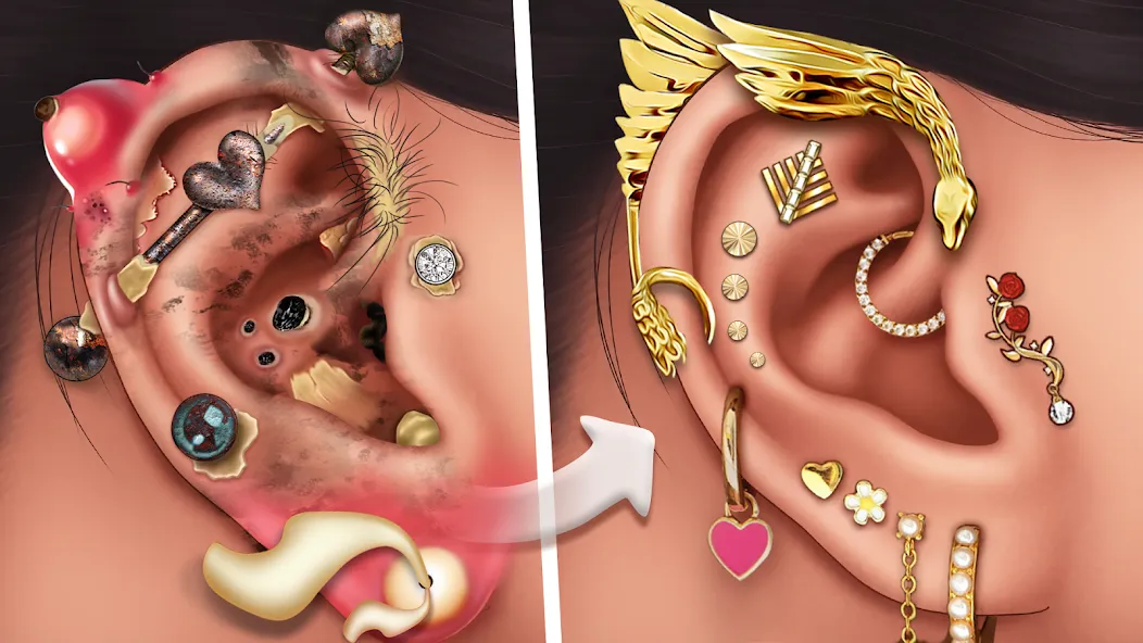 Ear Salon ASMR Ear Wax& Tattoo (АСМР)  [МОД Много монет] Screenshot 1