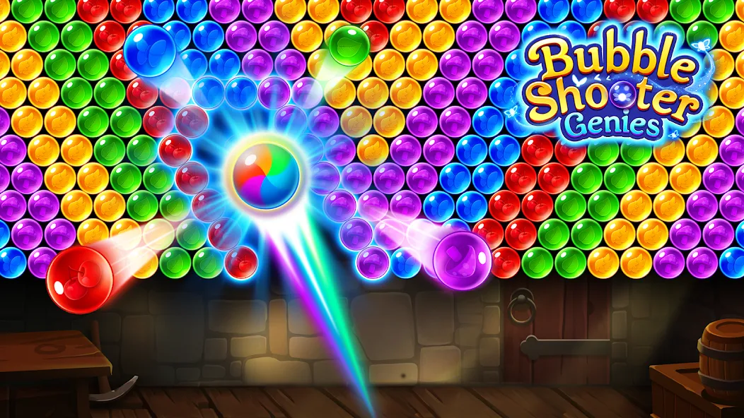 Bubble Shooter Genies  [МОД Много монет] Screenshot 3