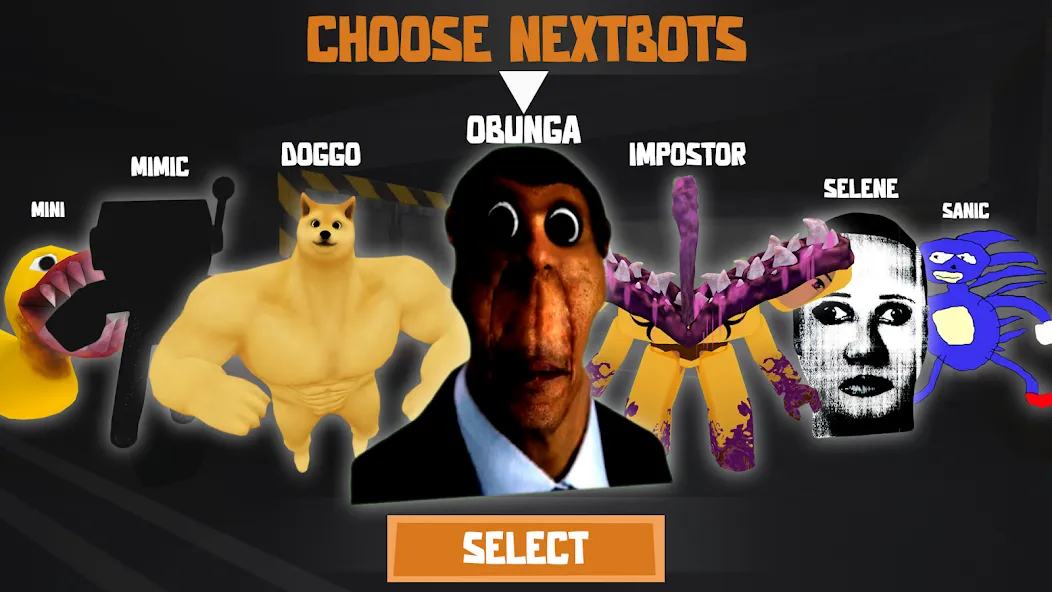 Nextbots: Obunga Chase Rooms (Некстботс)  [МОД Mega Pack] Screenshot 1