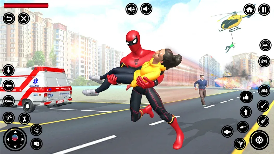 Flying Spider Rope Hero Fight (Флайинг Спайдер Роп Хиро Файт)  [МОД Mega Pack] Screenshot 2