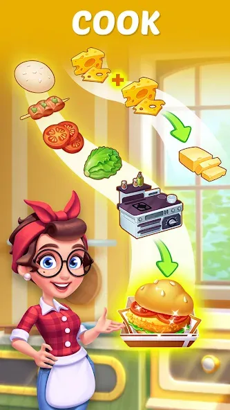 Merge Cooking:Theme Restaurant  [МОД Меню] Screenshot 4