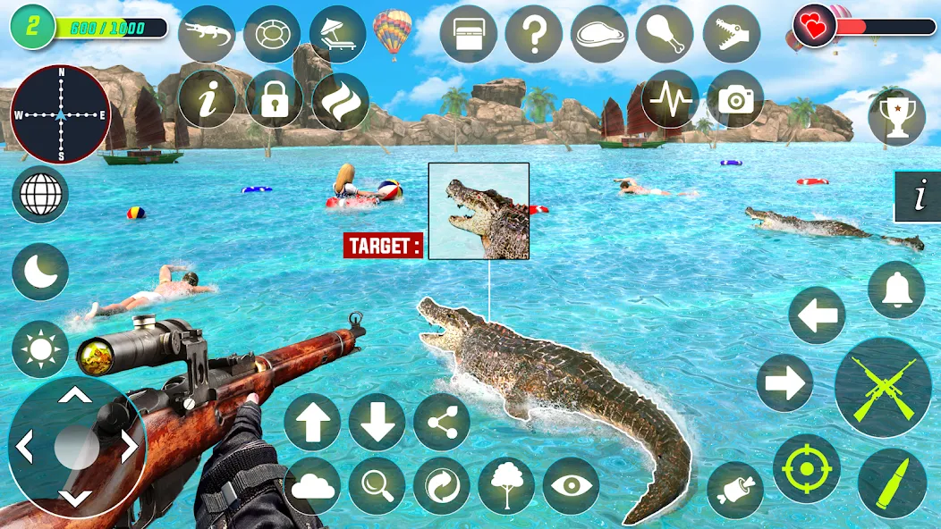 Crocodile Hunting Animal Games (Крокодил Охота Игры с животными)  [МОД Бесконечные деньги] Screenshot 5