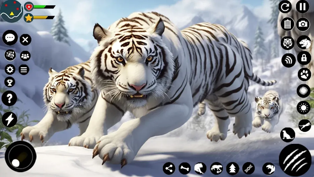 Arctic White Tiger Family Sim  [МОД Unlimited Money] Screenshot 1