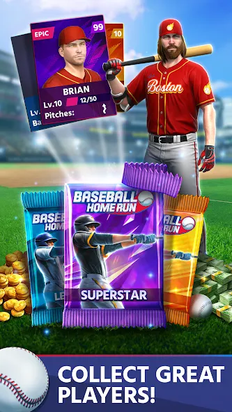 Baseball: Home Run Sports Game (Бейсбол)  [МОД Все открыто] Screenshot 4