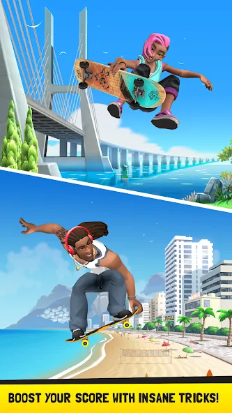 Flip Skater (Флип скейтер)  [МОД Бесконечные деньги] Screenshot 4