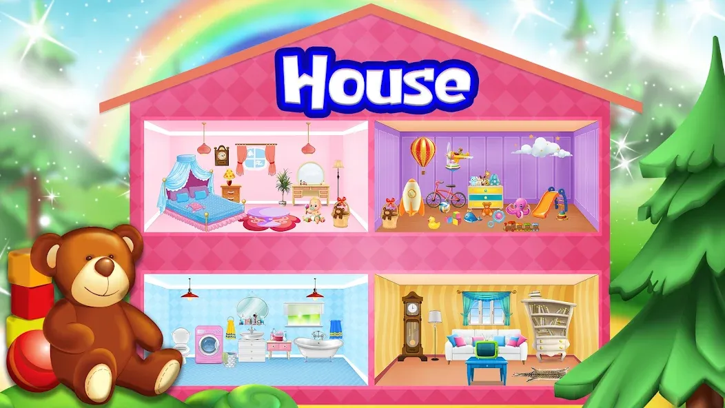 Girl Doll House Design & Clean  [МОД Бесконечные монеты] Screenshot 1