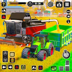 Скачать взломанную Tractor Farming Game Harvester  [МОД Mega Pack] - стабильная версия apk на Андроид