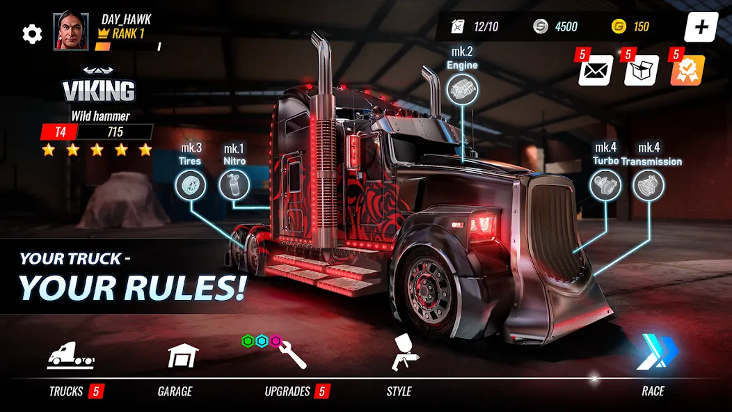 Big Rig Racing: Drag racing (Биг Риг Рейсинг)  [МОД Много денег] Screenshot 1