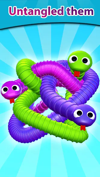 Tangled Snakes Puzzle Game (Танглед Снейк 3Д)  [МОД Меню] Screenshot 1