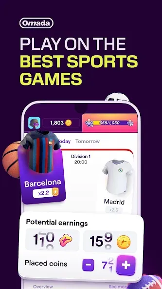 Omada - Make Sport Social (Омада)  [МОД Unlimited Money] Screenshot 1