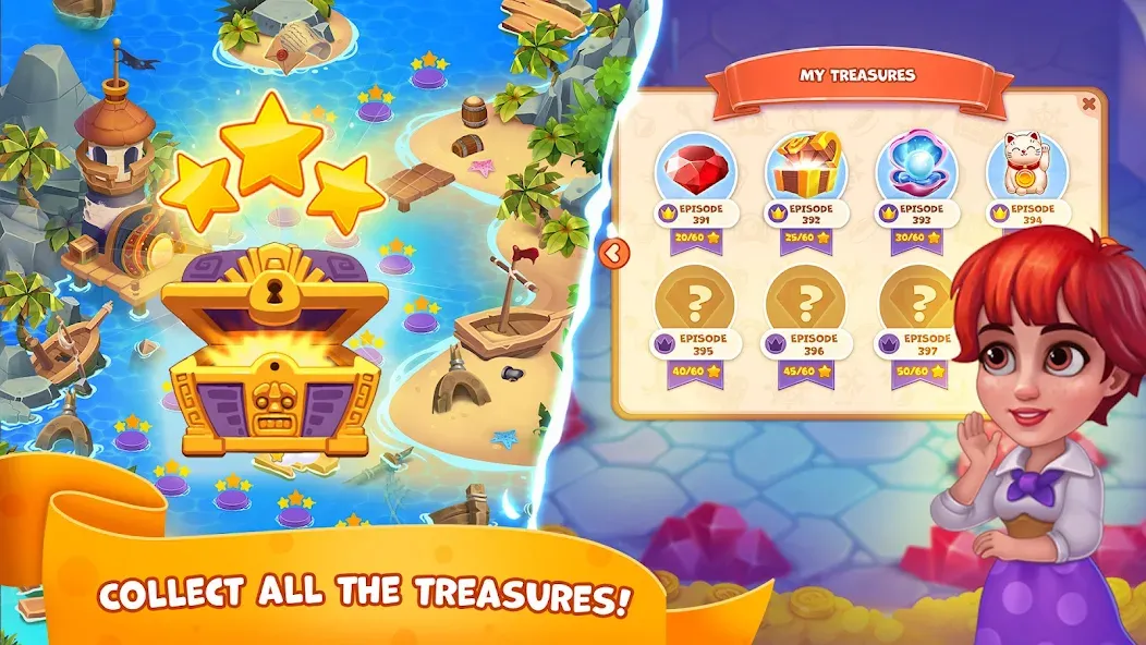 Pirate Treasures: Jewel & Gems  [МОД Меню] Screenshot 4