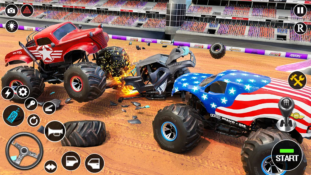 Fearless US Monster Truck Game (Фирлесс ЮЭС Монстер Трак Гейм)  [МОД Меню] Screenshot 4