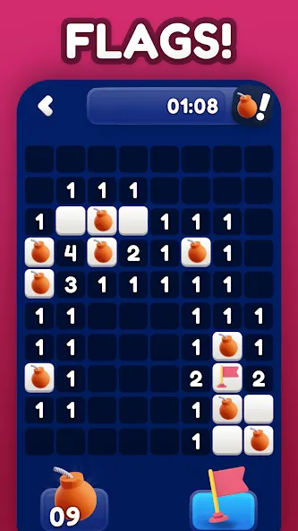 Minesweeper Bomb Mines Game (Майнсвипер разблокирует уровни Марка)  [МОД Все открыто] Screenshot 4