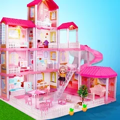 Скачать взломанную Girl Doll House Design Games (Дизайнерские игры для девочек Домик для кукол)  [МОД Unlocked] - стабильная версия apk на Андроид