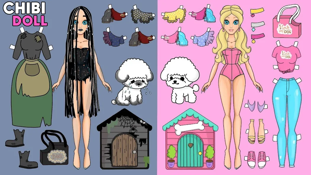 Chibi Dolls Dress Up Games (Чиби Куклы Игра в Одевание)  [МОД Меню] Screenshot 1