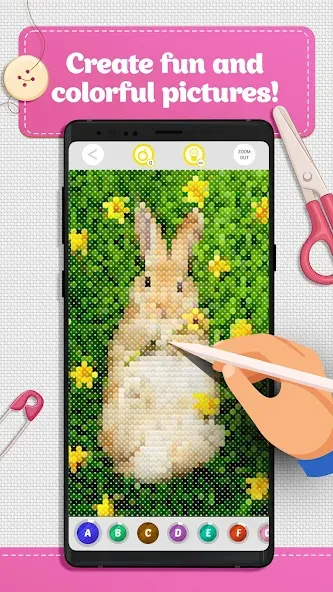 Cross Stitch Coloring Art (Кроссстич окрашивание искусства)  [МОД Unlimited Money] Screenshot 3