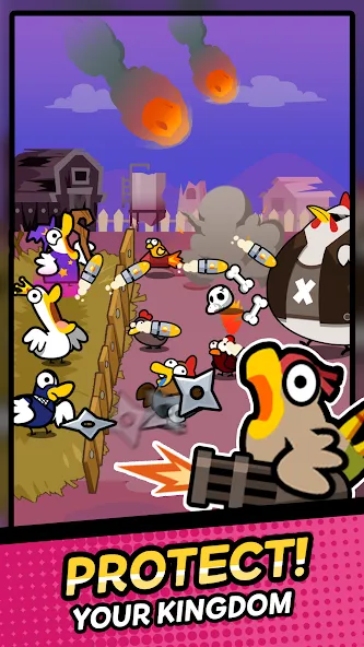 Duck vs Chicken : Idle Defense (Дак против Чикен)  [МОД Mega Pack] Screenshot 1