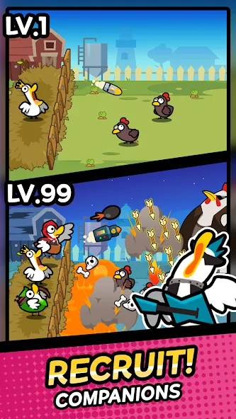 Duck vs Chicken : Idle Defense (Дак против Чикен)  [МОД Mega Pack] Screenshot 2